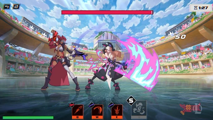 Samira fighting Gwen in the Tournament of Souls