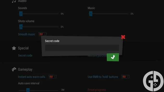Image showing you how to redeem secret codes in Infinitode 2
