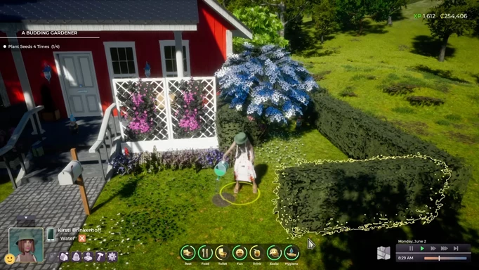 Screenshot for Life by You showing a character gardening