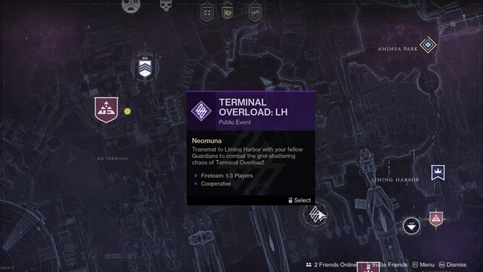 Destiny 2 Synchronic Roulette: Terminal Overload on the Neomuna map