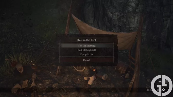 Image showing you how to change time at a camp in Dragon's Dogma 2