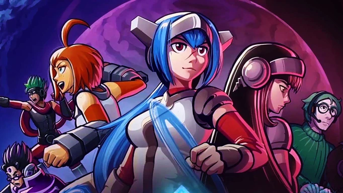 Key art of six characters in CrossCode