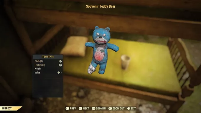 A Souvenir Teddy Bear in Fallout 76