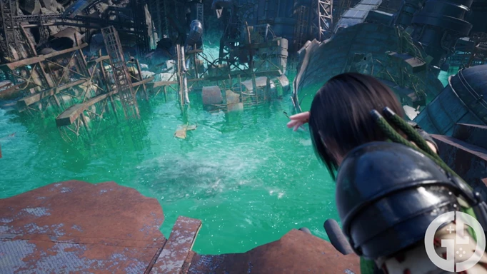 Image of Yuffie looking at Corel Reactor in Final Fantasy 7 Rebirth
