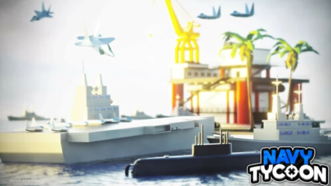 key art of Navy War Tycoon, one of the best Tycoon games on Roblox
