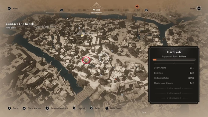 image of the Assassin's Creed: Mirage 'Left Behind Enigma' location
