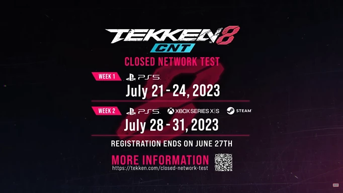 an image of the Tekken 8 closed network test dates and platforms