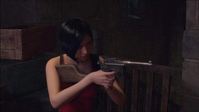 Resident Evil 4 Separate Ways screenshot of the Red9 Stock attachment