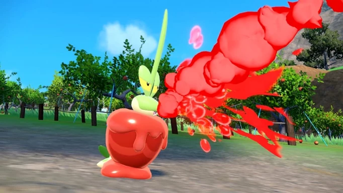 Dipplin using an attack in Pokemon Scarlet and Violet