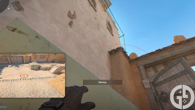 Image of the second Mid to B Site flash lineup on Dust2 in CS2