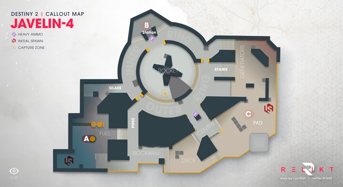 Relikt Javelin 4 Mapa opalania dla Destiny 2 Trials of Osiris