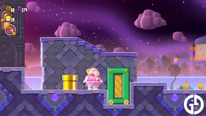 The pipe leading to the secret level from World 4 in Mario Wonder