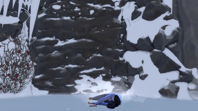 Death by mountain in The Sims 4