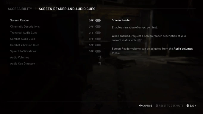 The Last of Us Part 1 Screen Reader and Audio Cues