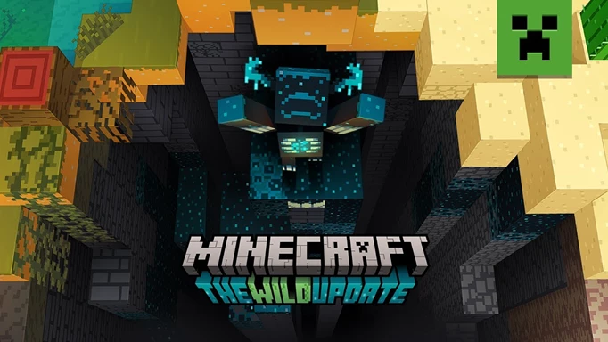promo art of the the Wild Update, showing the Minecraft Warden enemy
