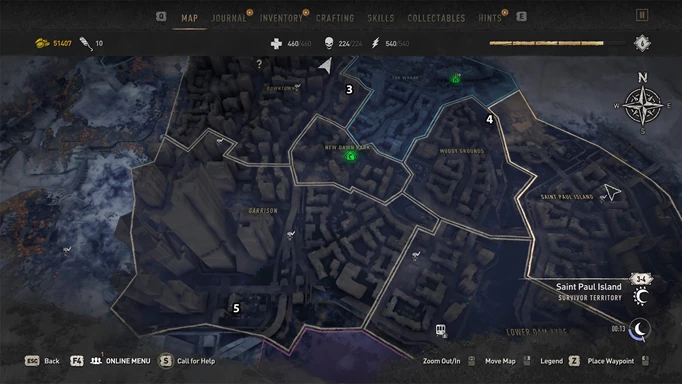 Dying Light 2 Safe Locations And Combinations Central Loop