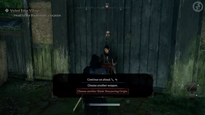 The option to change your Blade Sharpening Origin in Rise of the Ronin
