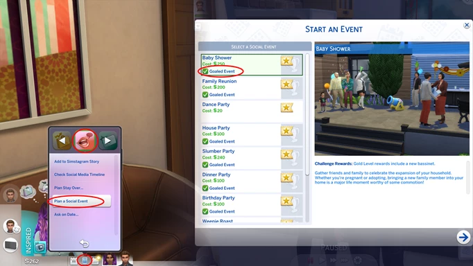 How to plan a baby shower in The Sims 4 Growing Together