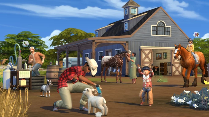 Promotional key art for The Sims 4 Horse Ranch expansion