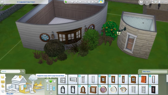 Curved walls added to The Sims