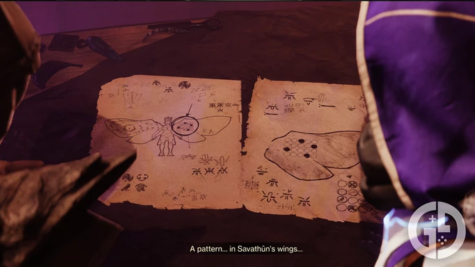 The Guardian showing Eris Morn the pattern in Savathun's wings