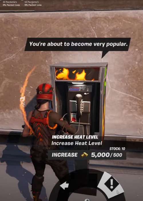 Here's how you increase your Heat Level by using a Burner Pay Phone in Fortnite