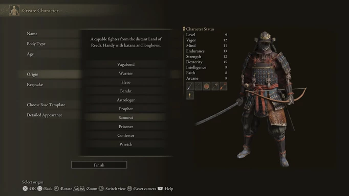 Elden Ring Classes: Samurai