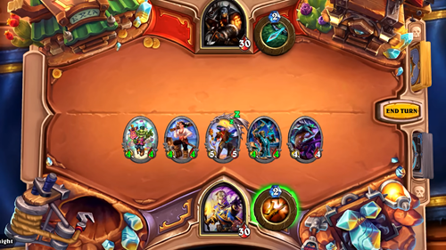 Five allied minions on the board in Hearthstone