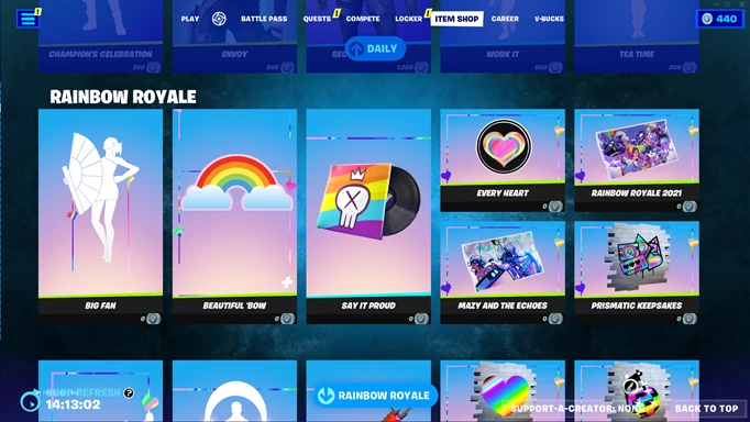 Don't forget to grab all the free Rainbow Royale cosmetics in the Fortnite Item Shop