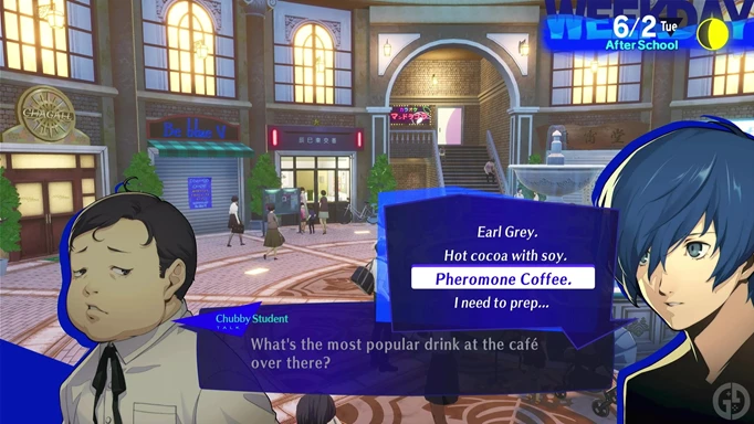 The first of the Persona 3 Reload Chubby Student Gourmet Quiz answers