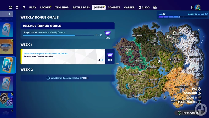 Weekly challenges in Fortnite