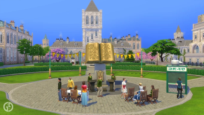 Image of a debate in The Sims 4 Discover University