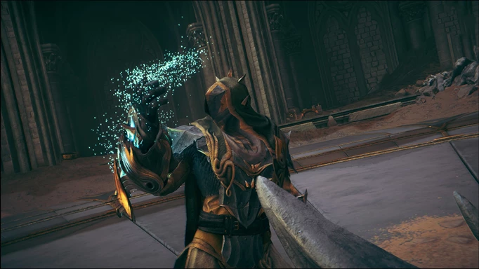 Atlas Fallen in-game screenshot of a gauntlet upgrade