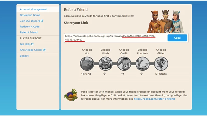 How to find your referral code for Palia closed beta access