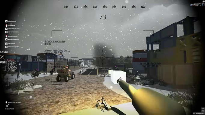 A gameplay screenshot of someone firing a tank cannon in Battlebit Remastered
