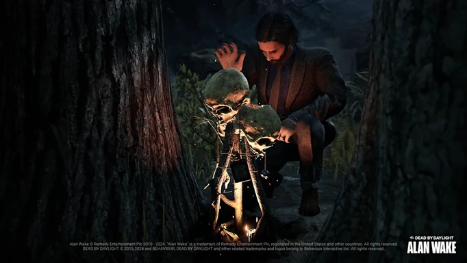 Alan Wake blessing a Hex Totem in Dead by Daylight