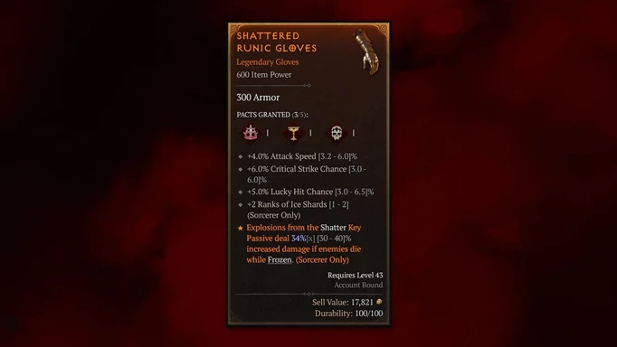 A piece of Pact Armour in Diablo 4