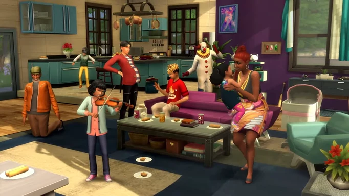 Busy household in The Sims 4