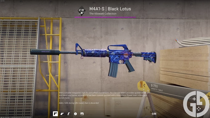 Image of the M4A1-S Black Lotus in CS2