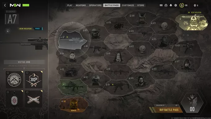 Image of the Battle Pass in MW2