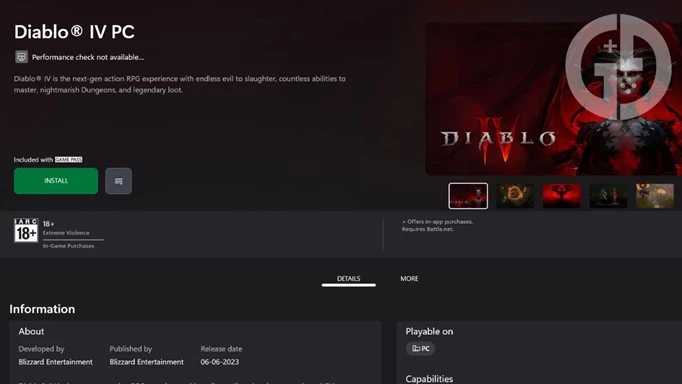 Diablo 4 Xbox game pass