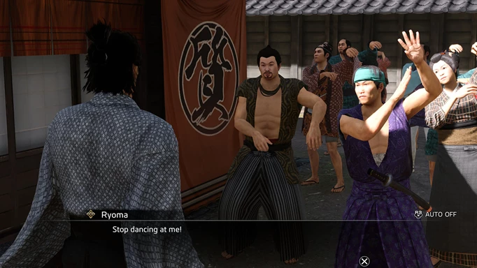 Like a Dragon Ishin Review: A flash mob dance aggressively at Ryoma