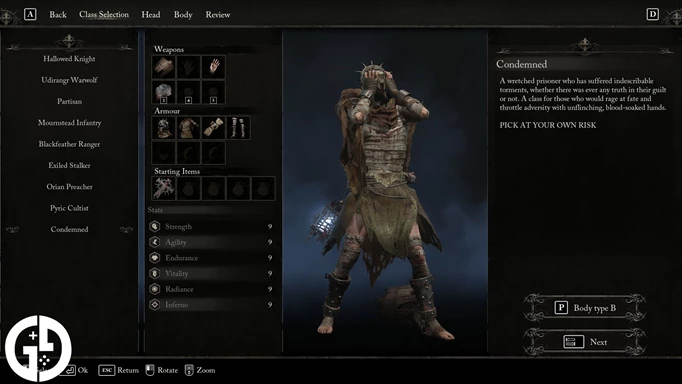 Condemned class in Lords of the Fallen