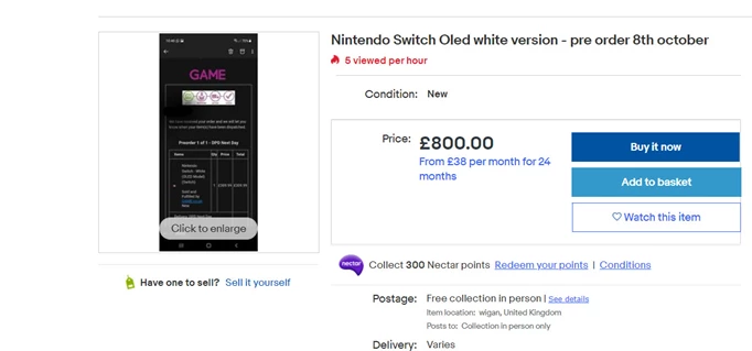 Nintendo Switch OLED eBay