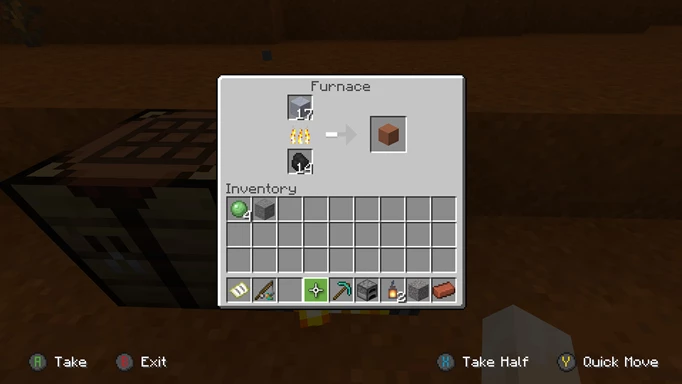 The recipe on how to make Terracotta in Minecraft.