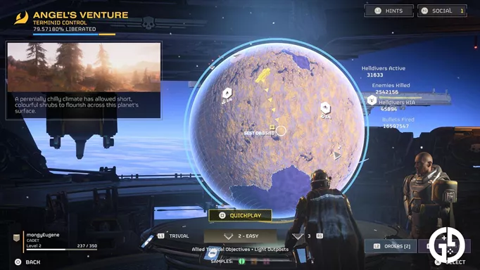 Helldivers 2 difficulty settings