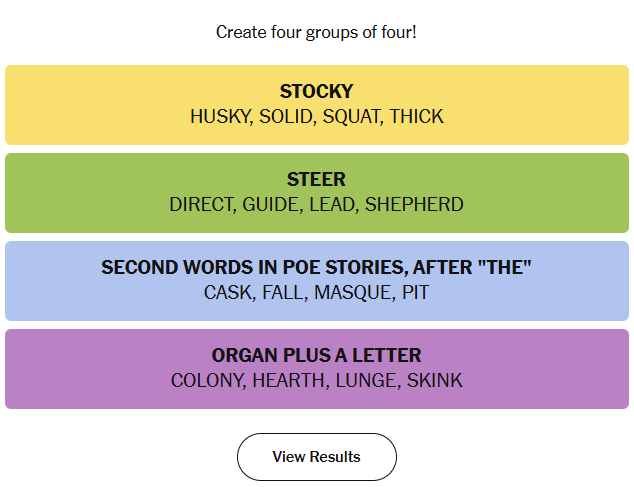 Connections Answers 19th November 2025