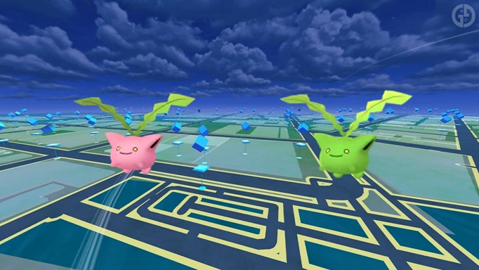Shiny Hoppip on the Pokemon GO map