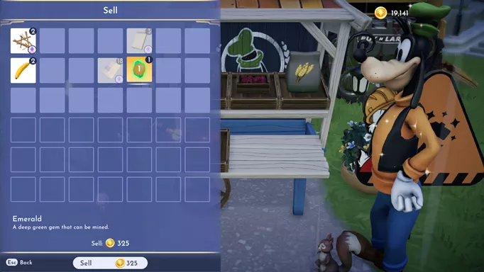 Selling price of Emeralds in Disney Dreamlight Valley