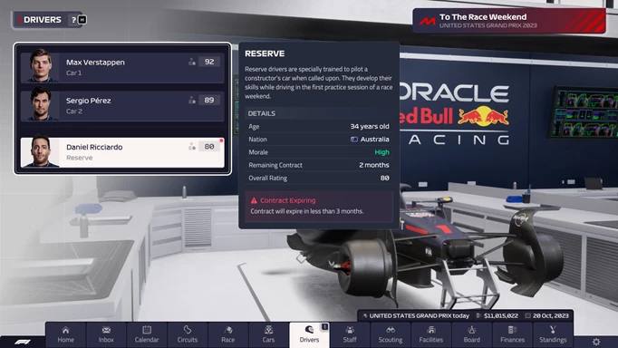 F1 Manager 2023 Red Bull drivers
